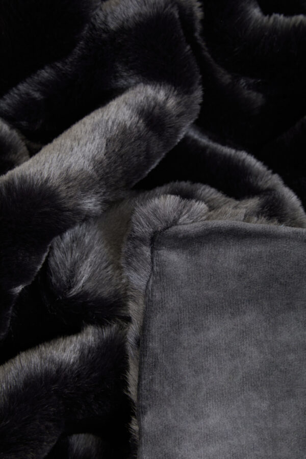 Bosie Lamina Black Faux Fur Throw