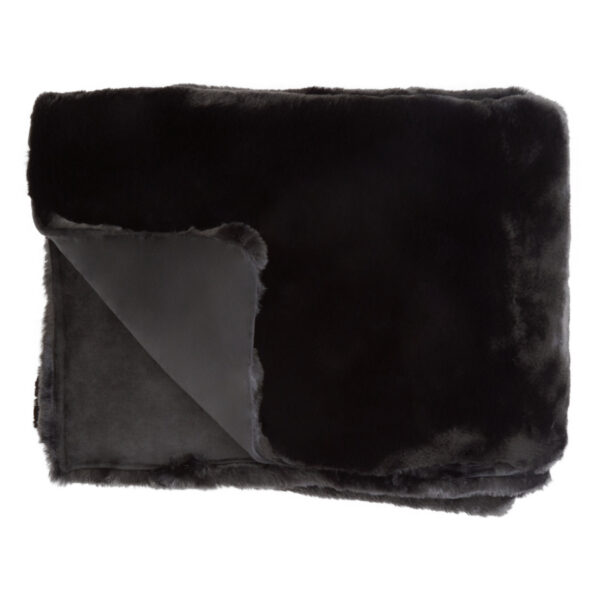 Bosie Lamina Black Faux Fur Throw