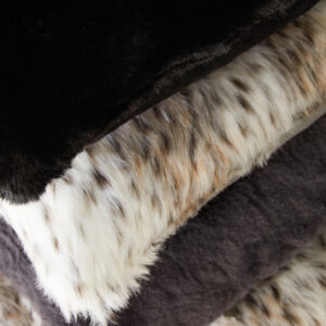 Bosie Lamina Black Square Fur Cushion