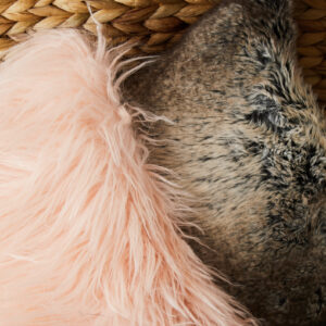Bosie Lamina Mocha Ombre Square Fur Cushion