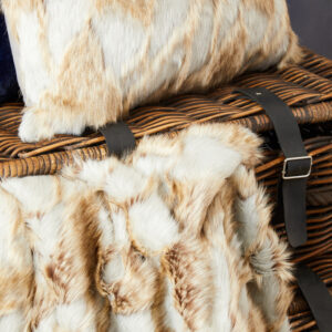 Bosie Lamina Grey And Natural Fur Throw