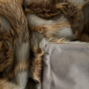 Bosie Lamina Grey And Natural Fur Throw