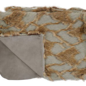 Bosie Lamina Grey And Natural Fur Throw
