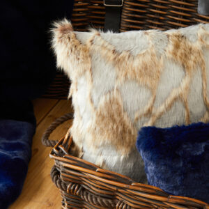Bosie Lamina Grey And Natural Square Fur Cushion