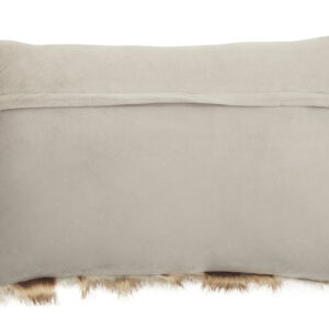 Bosie Lamina Grey And Natural Fur Cushion