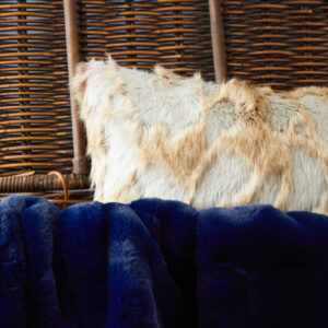 Bosie Lamina Grey And Natural Fur Cushion