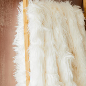 Bosie Lamina Cream Faux Fur Throw