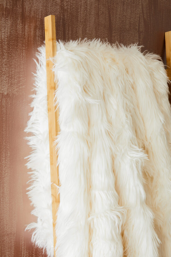 Bosie Lamina Cream Faux Fur Throw