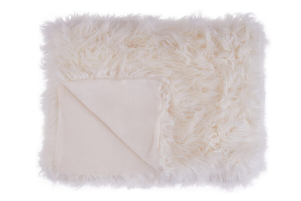Bosie Lamina Cream Faux Fur Throw