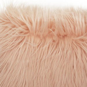 Bosie Mongolian Faux Fur Pink Square Cushion