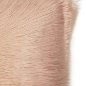 Bosie Mongolian Faux Fur Pink Square Cushion