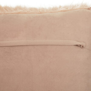 Bosie Mongolian Faux Fur Pink Square Cushion