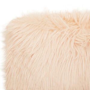 Bosie Mongolian Faux Fur Pink Rectangular Cushion