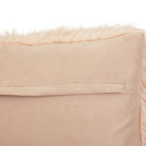 Bosie Mongolian Faux Fur Pink Rectangular Cushion