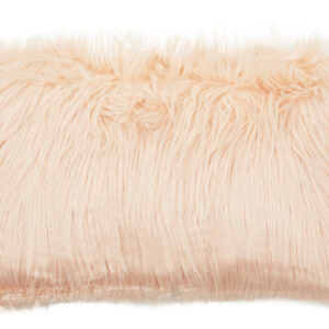 Bosie Mongolian Faux Fur Pink Rectangular Cushion