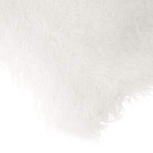 Bosie Real Mongolian Fur White Square Cushion