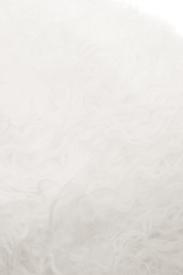 Bosie Real Mongolian Fur White Square Cushion