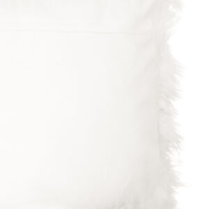 Bosie Real Mongolian Fur White Square Cushion