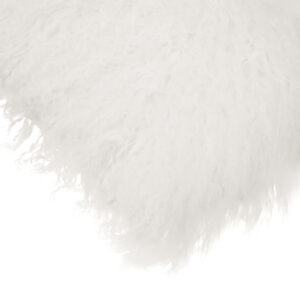 Bosie Real Mongolian Fur White Rectangular Cushion