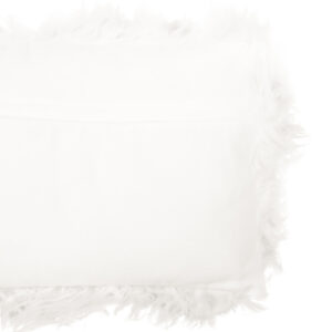 Bosie Real Mongolian Fur White Rectangular Cushion
