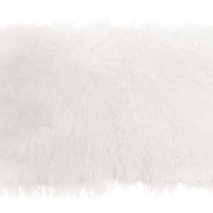 Bosie Real Mongolian Fur White Rectangular Cushion