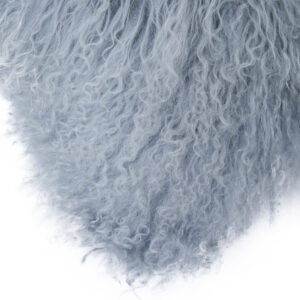 Bosie Real Mongolian Fur Grey Square Cushion
