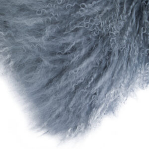 Bosie Real Mongolian Fur Grey Rectangular Cushion