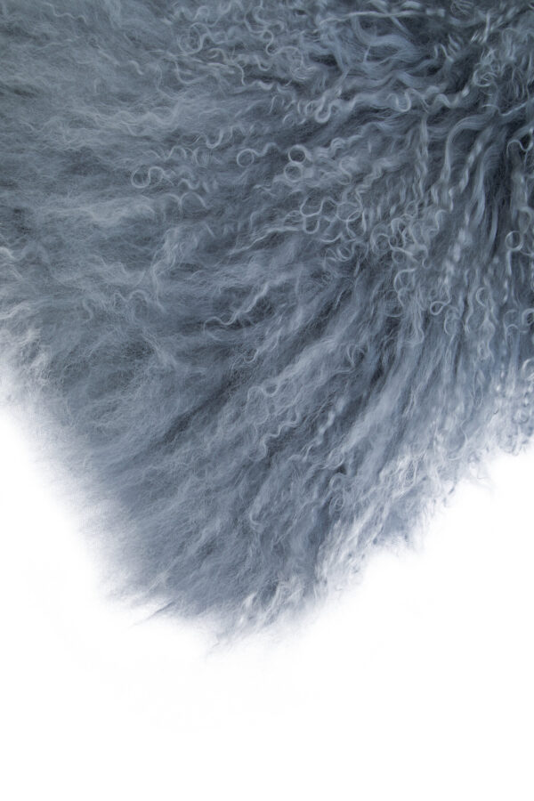 Bosie Real Mongolian Fur Grey Rectangular Cushion