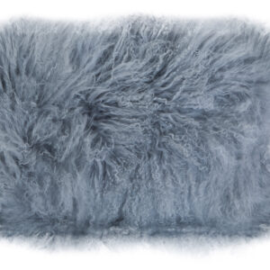 Bosie Real Mongolian Fur Grey Rectangular Cushion