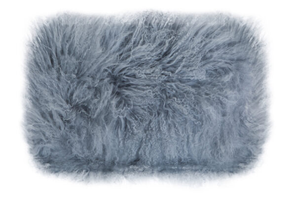 Bosie Real Mongolian Fur Grey Rectangular Cushion