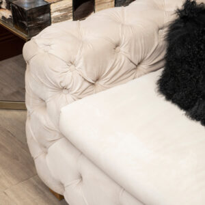 Bosie Real Mongolian Fur Black Square Cushion