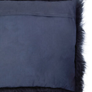 Bosie Real Mongolian Fur Black Square Cushion