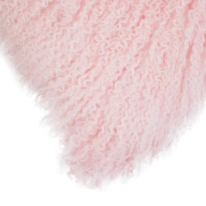 Bosie Real Mongolian Fur Pink Square Cushion