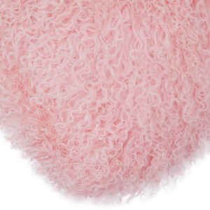 Bosie Real Mongolian Fur Pink Rectangular Cushion