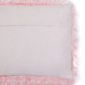 Bosie Real Mongolian Fur Pink Rectangular Cushion