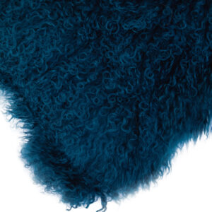 Bosie Real Mongolian Fur Teal Square Cushion