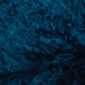 Bosie Real Mongolian Fur Teal Square Cushion
