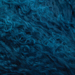 Bosie Real Mongolian Fur Teal Rectangular Cushion