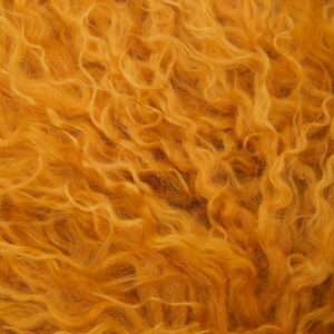 Bosie Real Mongolian Fur Ochre Square Cushion