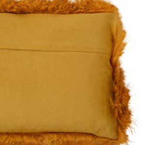 Bosie Real Mongolian Fur Ochre Rectangular Cushion