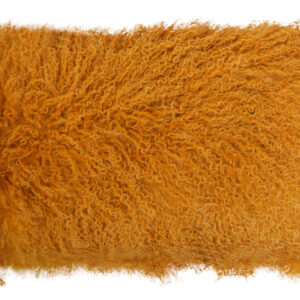 Bosie Real Mongolian Fur Ochre Rectangular Cushion