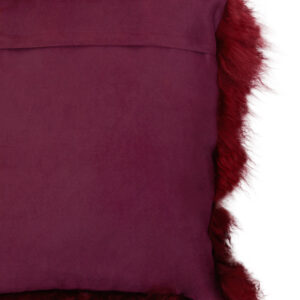 Bosie Real Mongolian Fur Maroon Square Cushion
