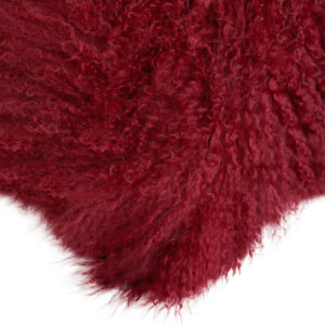 Bosie Real Mongolian Fur Maroon Rectangular Cushion