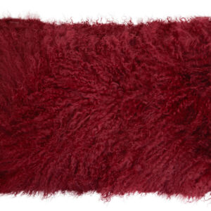 Bosie Real Mongolian Fur Maroon Rectangular Cushion