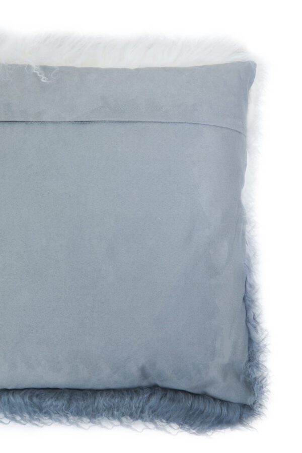 Bosie Real Mongolian Fur Grey Ombre Square Cushion