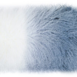Bosie Real Mongolian Fur Grey Ombre Rectangular Cushion