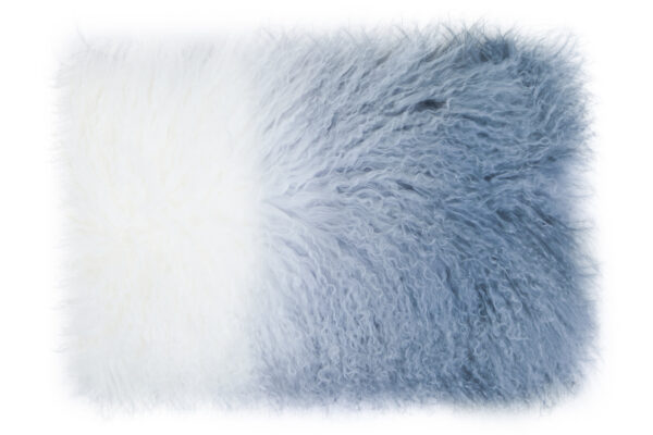 Bosie Real Mongolian Fur Grey Ombre Rectangular Cushion