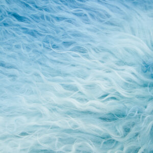 Bosie Real Mongolian Fur Blue Ombre Square Cushion