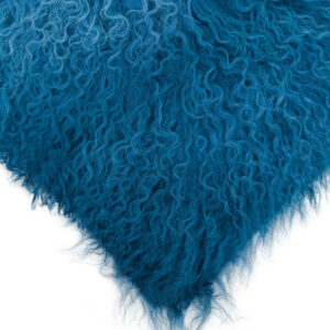 Bosie Real Mongolian Fur Blue Ombre Rectangular Cushion