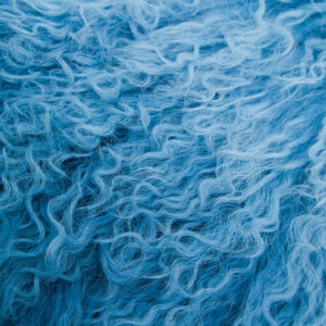 Bosie Real Mongolian Fur Blue Ombre Rectangular Cushion